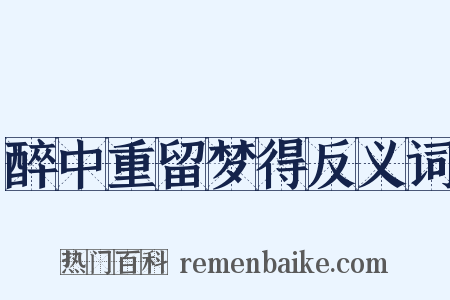 醉中重留梦得反义词是什么意思的图片